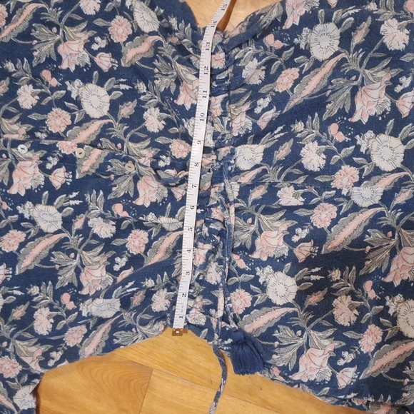 Anthropologie dRA Messi Jumpsuit Size Small Blue Floral Oversized - Picture 8 of 13